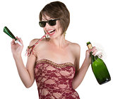 Party Girl with Wine and Kazoo