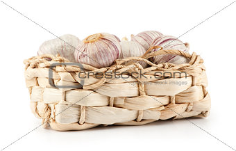 fresh garlic in a basket