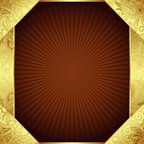 Abstract Gold Floral Frame Background
