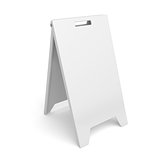White advertising stand