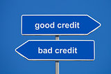 Good Bad Credit Signpost