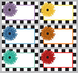 Checkered Flower Labels
