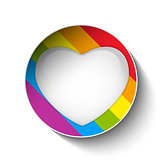 Gay Flag Heart Striped Sticker