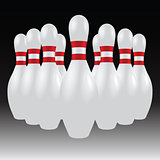 Set of bowling pins