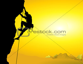 Climber on a rock face