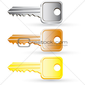 Set of house key icons. Vector illustration.