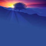 abstract background with silhouette of tree