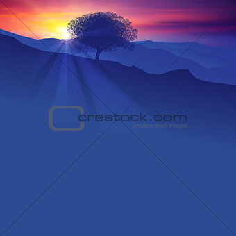 abstract background with silhouette of tree