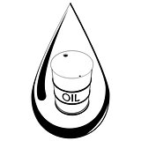 Drop and barrel with oil
