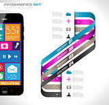 Modern Infographic with a touch screen smartphone i