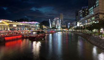 Nightlife at Clarke Quay Singapore River