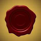 Red wax seal on gold gradient background