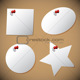 Set of note papers with pin