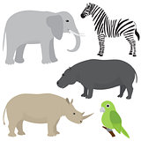 Set 1 of cartoon african animals