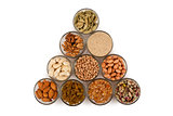 Mixed dry fruits in glass bowl