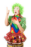 Portrait of surprised female clown
