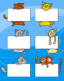 cartoon cats with board or card set