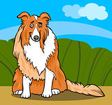 collie purebred dog cartoon illustration
