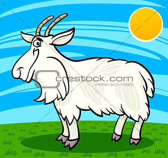 hairy goat farm animal cartoon illustration