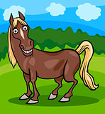 horse farm animal cartoon illustration