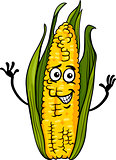 funny corn on the cob cartoon illustration