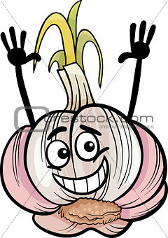 funny garlic vegetable cartoon illustration