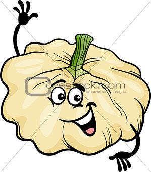 funny patison vegetable cartoon illustration