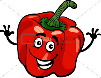 cute red pepper vegetable cartoon illustration