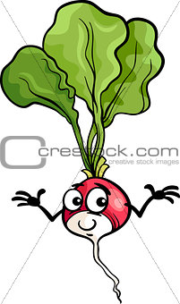 cute radish vegetable cartoon illustration
