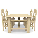 Wooden table and chairs