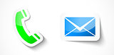 Sticker style phone and mail design elements