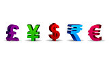 3D currency symbols