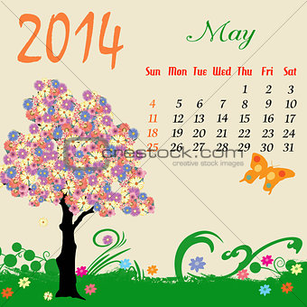 Calendar for 2014 May