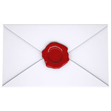 White envelope with a red seal