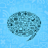 Social Media Icons in Bubble Speech Shape