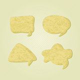 Old Paper Chat Speech Bubble Icons