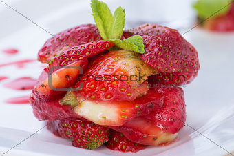 Beautiful strawberries dessert