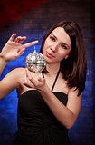 girl with decoration ball