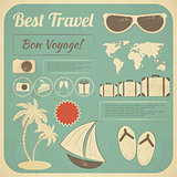 Summer Travel Card in retro Style
