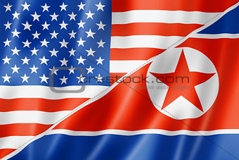 USA and North Korea flag