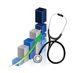 business graph with a Stethoscope
