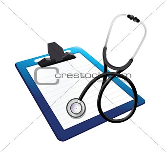 clipboard with a Stethoscope