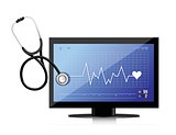 modern medical app flat screen with a Stethoscope