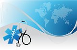 map background internet concept with a Stethoscope