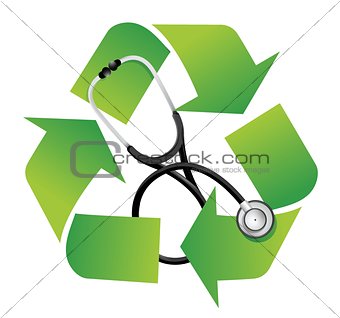 recycle sign with a Stethoscope