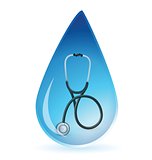 water drop with a Stethoscope