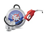 compass with a gas pump nozzle