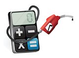 calculating prices with a gas pump nozzle