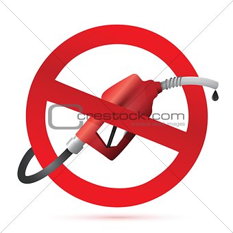 rejected sign with a gas pump nozzle