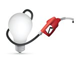 lightbulb with a gas pump nozzle
